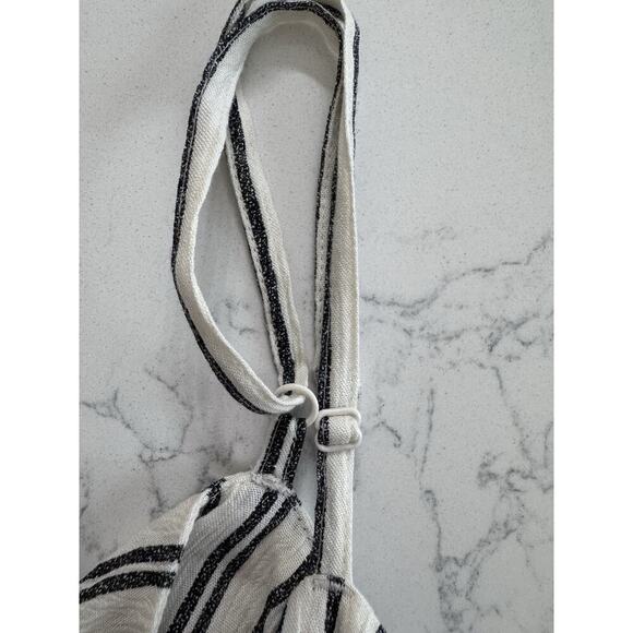 NWT Billabong Romper Tie-Front Med. Cream Black Striped Twist And Jump JNO9NBTW - Picture 13 of 15